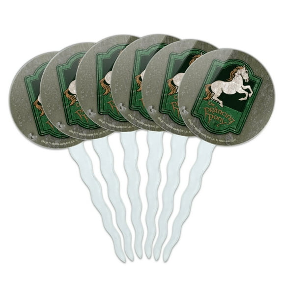 Lord of the Rings The Prancing Pony Cupcake Picks Toppers Decoration Set of 6
