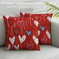 thumbnail image 3 of Qinduosi  Pack Waterproof Outdoor Valentines Day Pillow Covers Inch White Red Love Heart Holiday Throw Pillow Cases Romantic Valentine Farmhouse Decorations Cushion Cover Double Sided, 3 of 5
