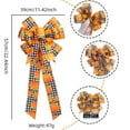thumbnail image 5 of Large Fall Bows for Wreath, Thanksgiving Pumpkins Wreath Bows White Black Buffalo Plaid Bow Orange Burlap Bows Autumn Tree Topper Bows for Front Door Wall Fall Thanksgiving Party Decoration Supplies, 5 of 7