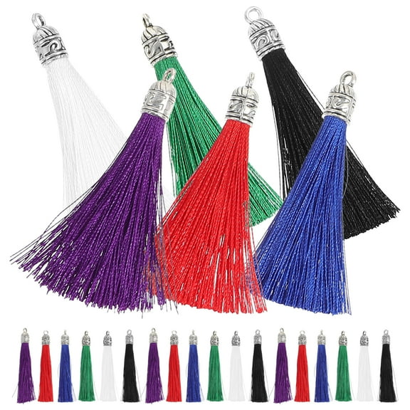 LEXSOMEO 30Pcs Small Tassel Pendant Keychain Tassel Charm Decorative Mini Tassel for Crafts Bag Purse Tassel