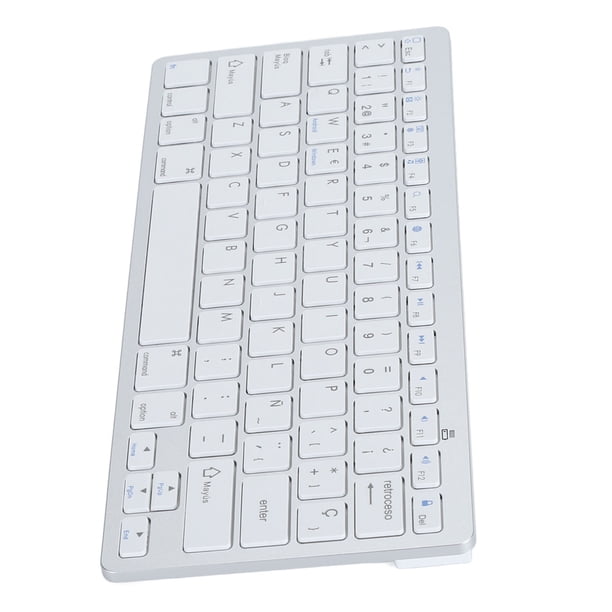 Teclado Inalámbrico en Español, Silencioso Liviano Liviano Silvero Blancos Blancos Teclado Inspirador sin desvío Para Vije de Negocios para laptop