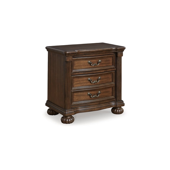 Signature Design by Ashley Lavinton Nightstand - 3 Drawer Traditional Bedroom End Table with Hidden Tray - Brown
