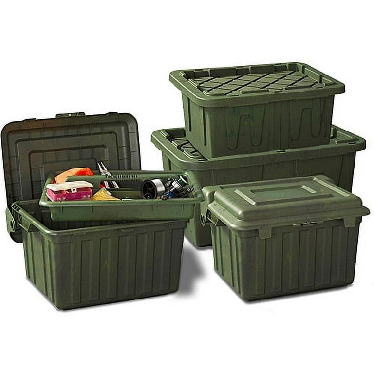 HOMZ Durabilt 27 Gallon Heavy Duty Storage Tote with Lid, Green Camo (2  Pack), 1 Piece - Kroger