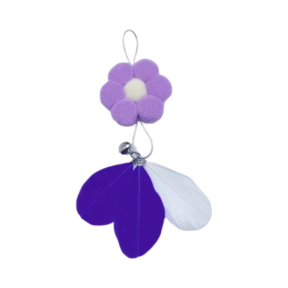 Interactive Cat Toy Flower Feather Wand Replacement with Bell, Boredom Relief for Indoor Cats, Teaser Wand Refill, Pet Play Supplies, Accessories