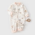 thumbnail image 2 of Akiihool Newborn Pajamas Girl Baby Girl Long-Sleeve Side Snap Bodysuit for Winter Light Pink,6-9 Months, 2 of 7