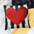 SHANXI Valentines Pillow Covers Heart Be Mine Black Stripes Decorative