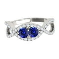 thumbnail image 2 of Mauli Jewels Engagement Rings for Women 1.15 Carat Two Stone Tanzanite And Diamond Engagement Ring 4 prong14K White Gold, 2 of 7