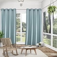 thumbnail image 3 of Exclusive Home Curtains Biscayne Indoor/Outdoor Two Tone Textured Grommet Top Curtain Panel Pair, 54x120, Pool Blue, 3 of 7