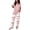 Pink, variant on ChicMe Pajamas for Womens Letter Print Round Neck Short Sleeve Tops and Tie Dye Elastic Waist Pants Loose Fit Casual Sleepwear Set Green-l