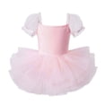 thumbnail image 5 of XXWXYD Girls Tutu Dress Puff Short Sleeve 𝖳iered Tulle Ballet Dance Birthday Party Kids Toddler Solid Soft Princess Recital Performance Celebration Twirl Dress, 5 of 7