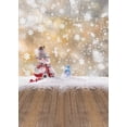 thumbnail image 2 of ABPHOTO 5x7ft Photography Backdrop Merry Christmas Cute Snowman Falling Snowflakes Vintage Stripes Wood Floor Xmas Backdrops Seamless Baby Kids Children Adults Happy New Year, 2 of 3