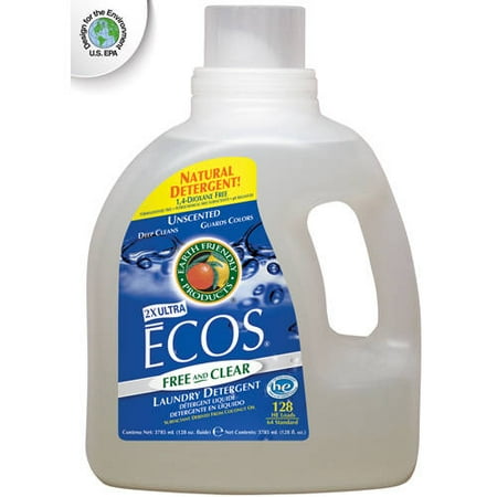 Ecos Laundry Detergent, Free & Clear, 128 fl oz
