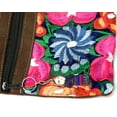 thumbnail image 3 of Multicolored Floral Embroidered Brown Vegan Leather Suede Slim Purse Crossbody Bag - Womens Fashion Handmade Boho Accessories, 3 of 3