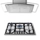 thumbnail image 1 of FLINE | Combo parrilla de gas y campana extractora 76 cm | Pared Botones | gris |LU5BE76, 1 of 5