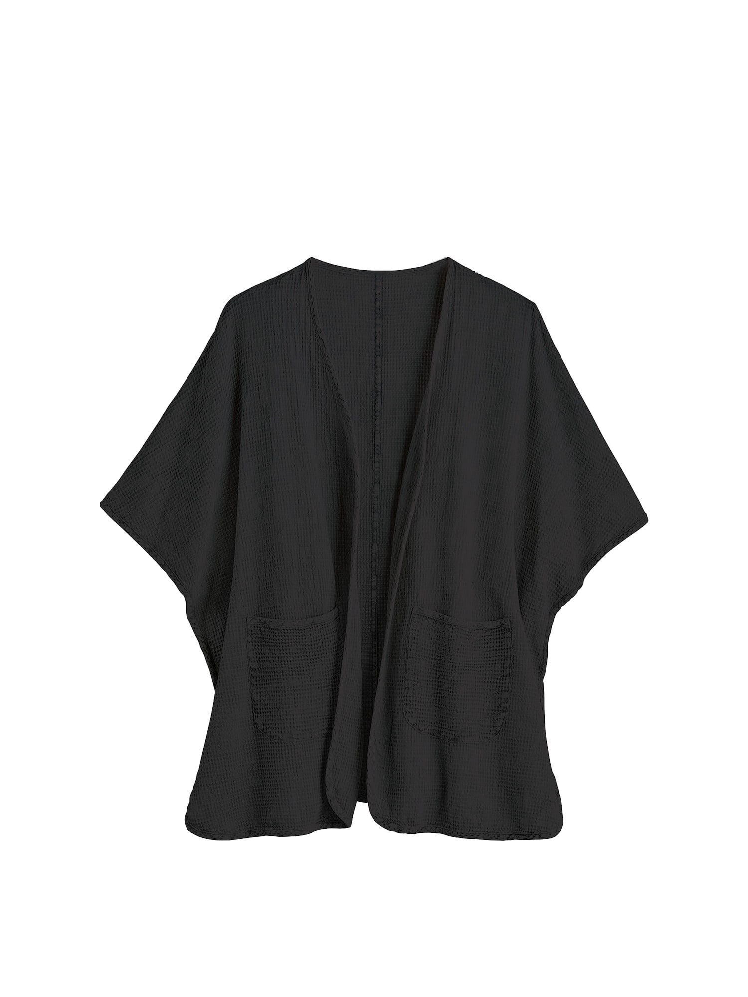 Poncho - Waffle Weave Open Front Jacket 