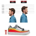 thumbnail image 2 of CMR CHAMARIPA Casual Elevator Shoes For Men - White Leather & Grey Printed Cloth Height Increasing Shoes 2.36 Inches / 6 CM, 2 of 9