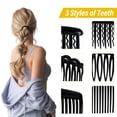 thumbnail image 3 of 36 Pieces Women Hair Comb Slides, French Hair Side Combs Plastic Twist Decorative Hair Clips Accessories for Women Bridal Wedding Veil Teeth(Black, Transparent, Light Coffee, Dark Coffee), 3 of 7