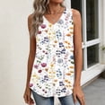 thumbnail image 6 of Womens Tank Tops Summer Sleeveless Loose Fit Tops V Neck Pleated Shirts Basic Tees Casual Trendy Clothes #02White 2XL, 6 of 7