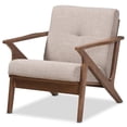 thumbnail image 1 of Bowery Hill Fauteuil d'Appoint Capitonné avec Accoudoirs, Gris et Brun Noyer, 1 of 7
