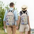thumbnail image 6 of XMXT Backpack for School Work, Purple Floral Butterfly Decoration Canvas Bookbag Travel Bag for Women Men, S, 6 of 7