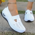 thumbnail image 7 of Domzle Women's Woven Orthopedic Walking Shoes with Soft Arch Support Mesh Comfort Non-Slip on Walking Sneakers White, 7 of 7