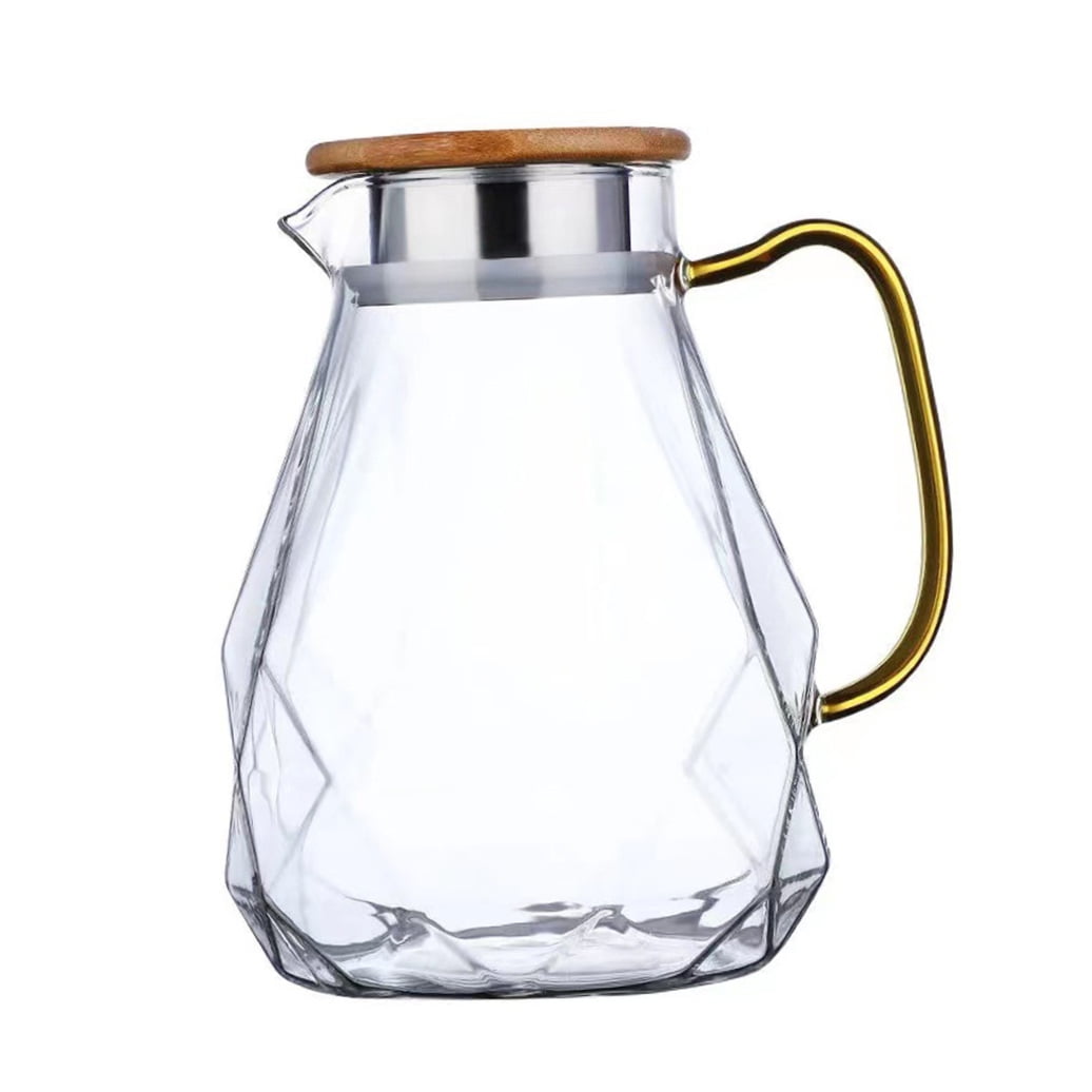 GETAJGHSD 1Pc Glass Pitcher for Cold Beverages with Rubber Base 1500ml