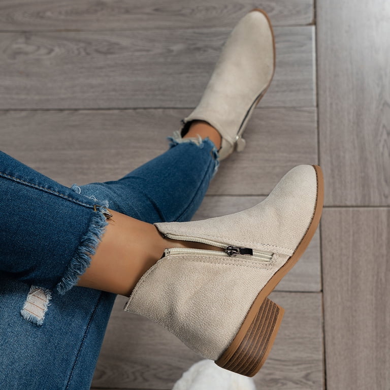 Women's Ankle Boots Women's Low Heel Ankle Boots – Wide Width