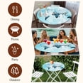 thumbnail image 7 of Blue Maps Round Tablecloth, Fitted Table Cover with Elastic for 45"-54" Round Tables, Abstract World Map Ocean Modern Table Cloth Outdoor Indoor Dinning Party Waterproof Tablecloths, 7 of 7