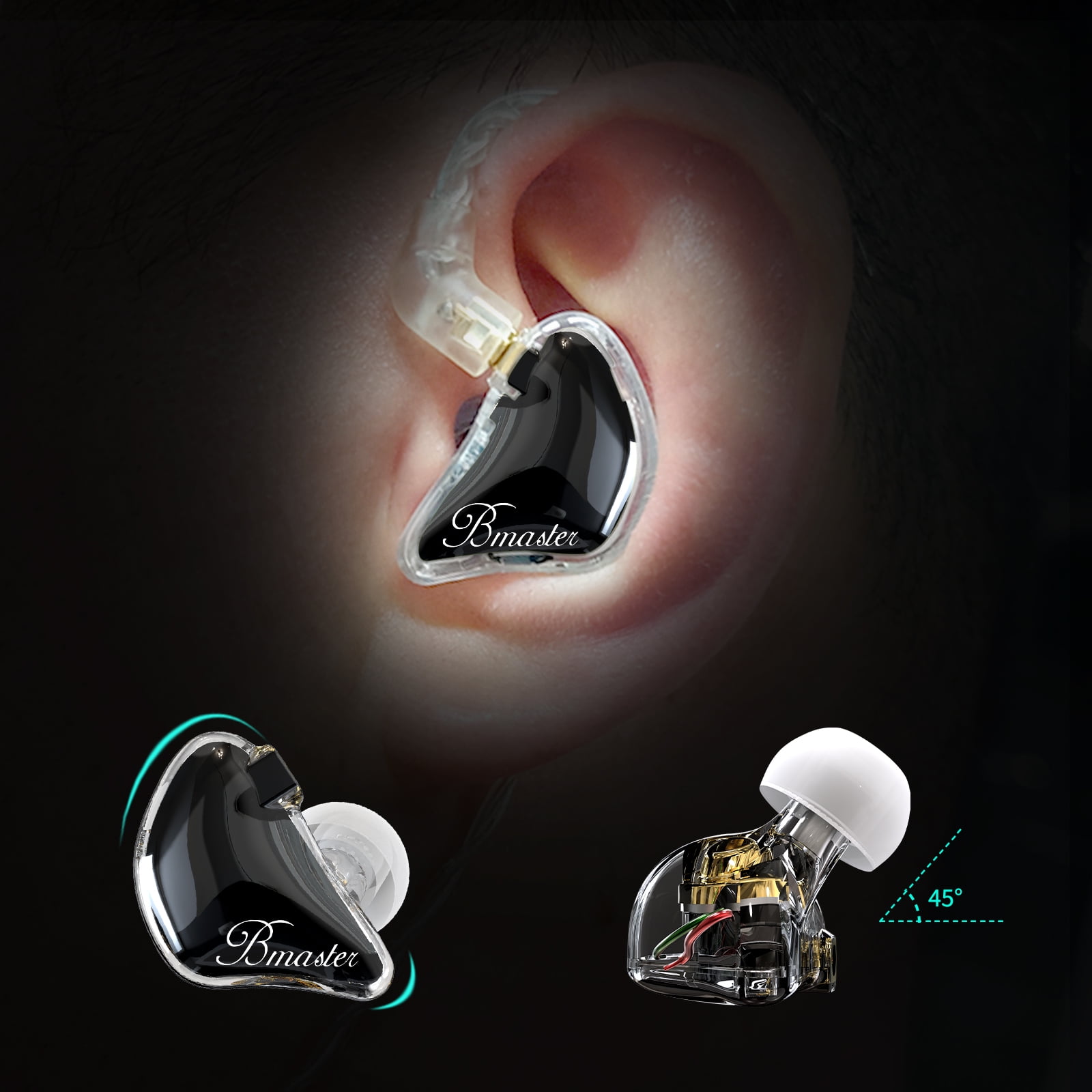 BASN Bmaster Triple Drivers in Ear Monitor Headphone with Two