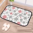 thumbnail image 5 of Floor Door Mats Bath Rugs Christmas Snowflakes Red and Gray Bathroom Carpet Non-Slip Absorbent for Entryway Indoor 36x24in Carpet Runner, 5 of 7