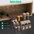 thumbnail image 6 of 3-Tier Pull Down Cabinet Organizer Vertical Metal Cabinet-mounted Spice Rack Large Capacity Under Cabinet Spice Rack Pull Down Hidden Retractable Pull Down Shelf for Kitchen Upper Inside Cabinets, 6 of 9