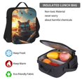 thumbnail image 5 of Pofeuu Cool Cat Driving Sunset Print Backpack Travel Backpacks With Lunch Bag Pencil Bag Set 3 pcs Set Cartoon Backpack, 5 of 7
