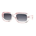 thumbnail image 2 of Womens Classic Mod Rectangle Minimal Plastic Sunglasses Pink Black, 2 of 4