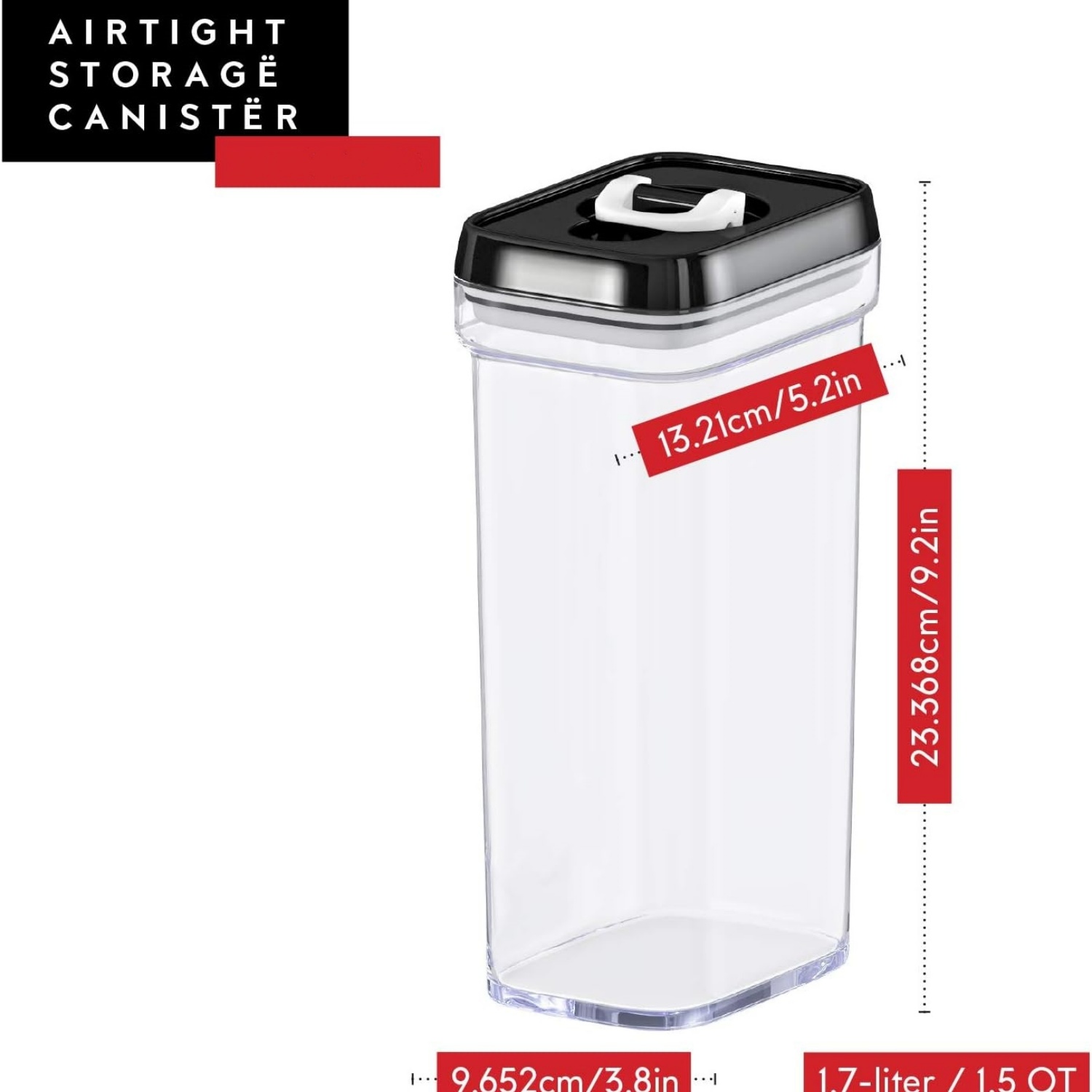 Airtight Food Storage Containers with Lids – 4 Piece Set Air Tight Kitchen Storage Containers Clear Pantry Organization and Storage Set BPA-Free - Keeps your Food Fresh & Dry