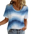 thumbnail image 5 of Tie-Dye Tops for Women Summer Short Sleeve T-shirts Colorful Plus Size Casual Graphic Tee Shirt Loose Tshirts (XL, Blue #C), 5 of 9