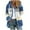 Blue, variant on Winter Coats For Women Fuzzy Fleece Jacket Hooded Color Block Patchwork Cardigan Coat Outerwear With Pocket
