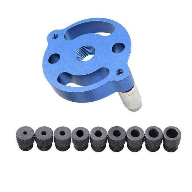 Kit de Gabarit de Centrage Vertical avec Bagues de Perceuse et Forets Bleu