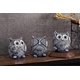 thumbnail image 4 of Owl Figurine with Different Gestures, Cute Owl Statue, Cute Home Office Decoration, Set of 3, Blue, 4 of 4