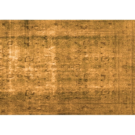 Ahgly Company Indoor Rectangle Abstract Orange Contemporary Area Rugs, 2' x 3'