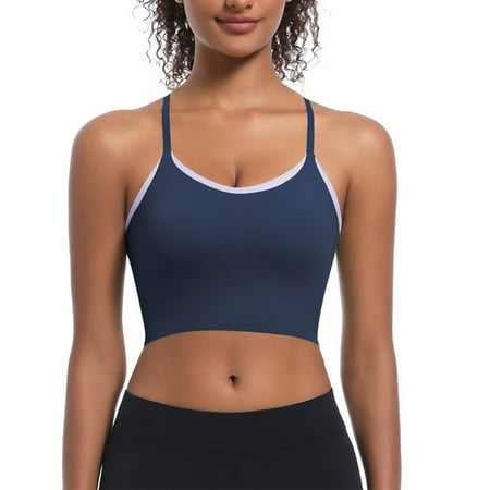 Uaswgudfs Womens U Neck Longline Sports Bra - U Back Workout Fitness Tank Tops Self-confidence 2025