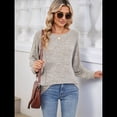 thumbnail image 4 of Sudadera para Mujer, Cuello Redondo, Plisada, Larga, Túnica, Ropa de Invierno 2025 Albaricoque S, 4 of 10