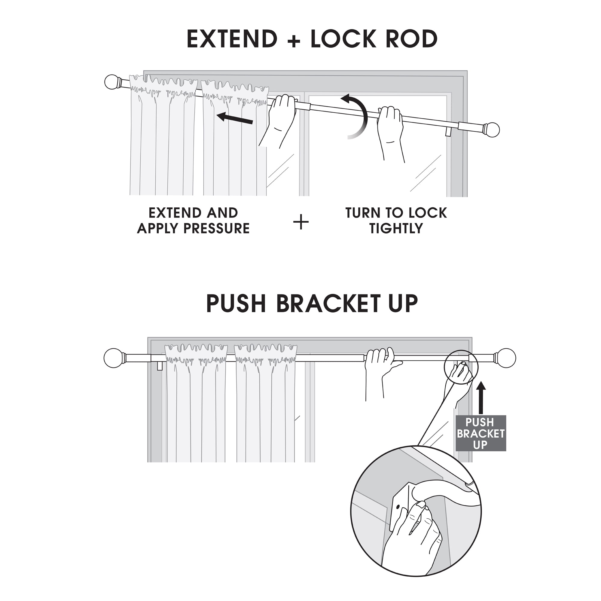 Smart Rods Twist And Lock No Drill Adjustable Tension Single Curtain Rod Smart Rods Twist And Lock No Drill Adjustable Tension Single Curtain Rod