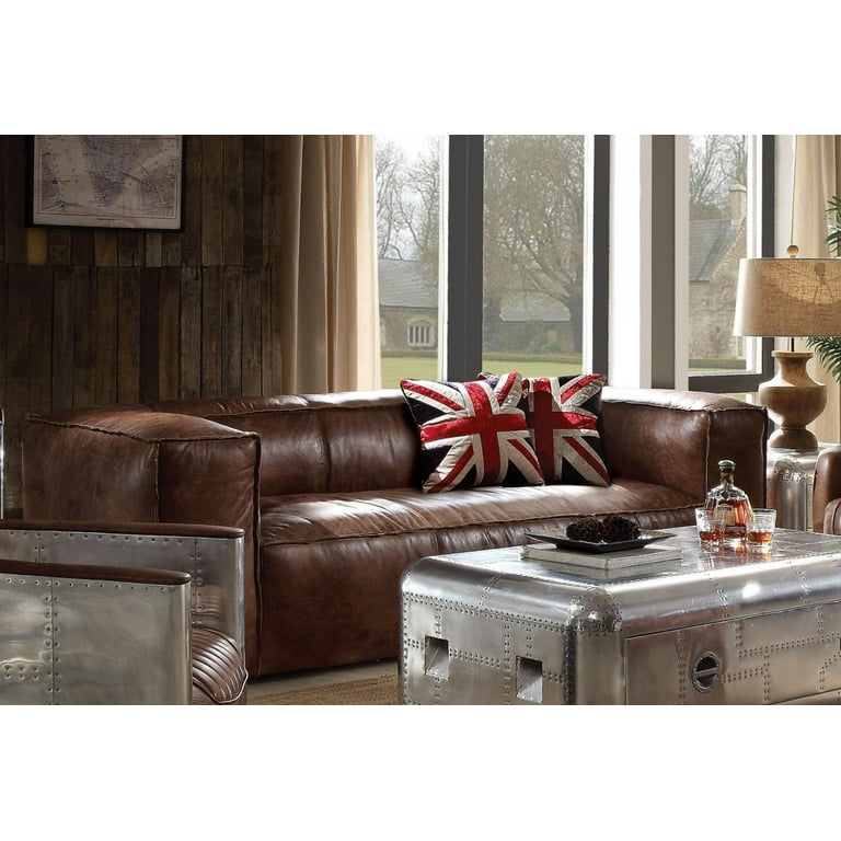 Top Grain Leather Sofa Set Deals Baci Living Room