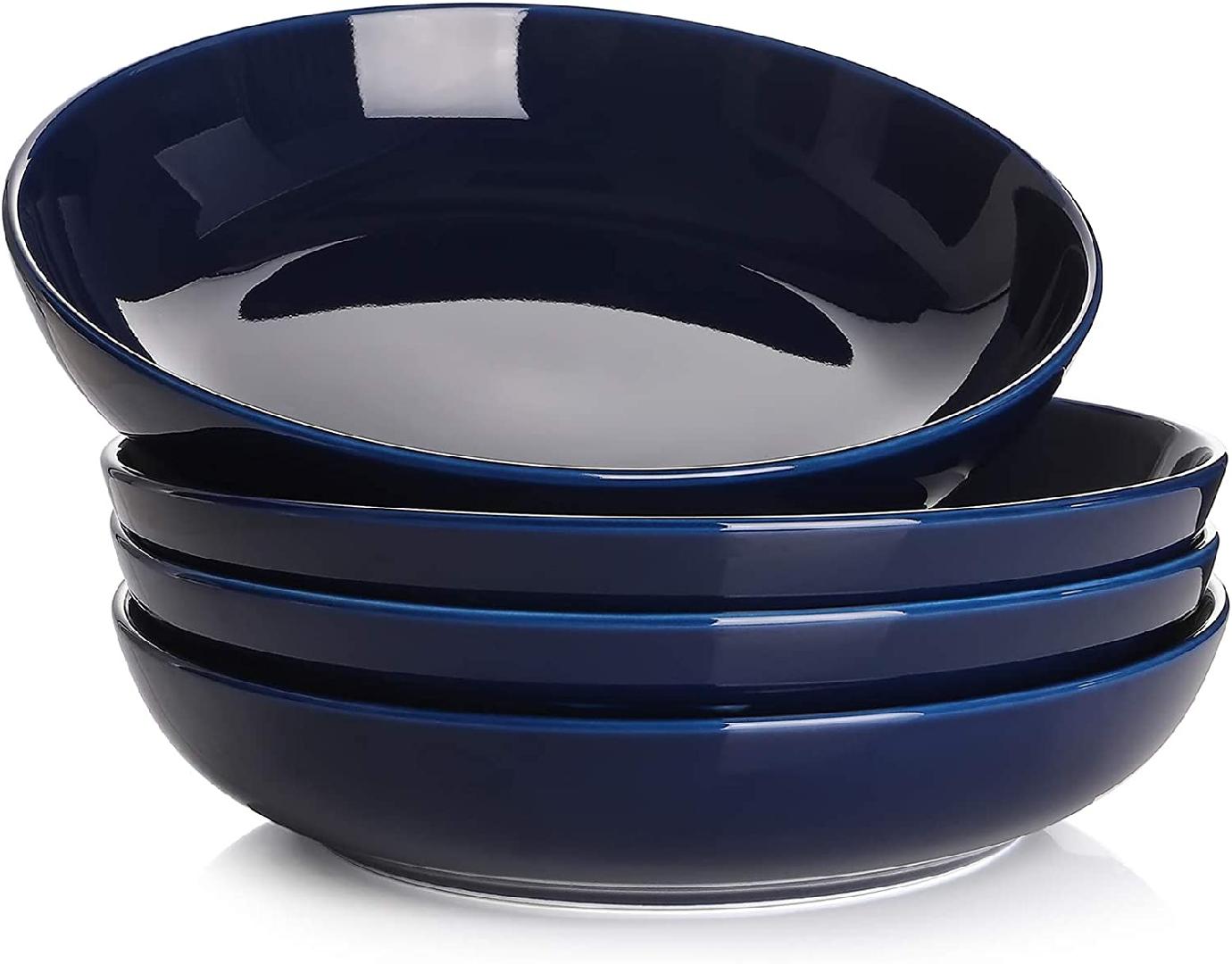 Sesam Pasta Bowls, 36 Oz Large Ceramic Salad Bowls, 8 Inch Soup Bowl Set Of  4, Microwave & Dishwasher Safe Serving Bowl