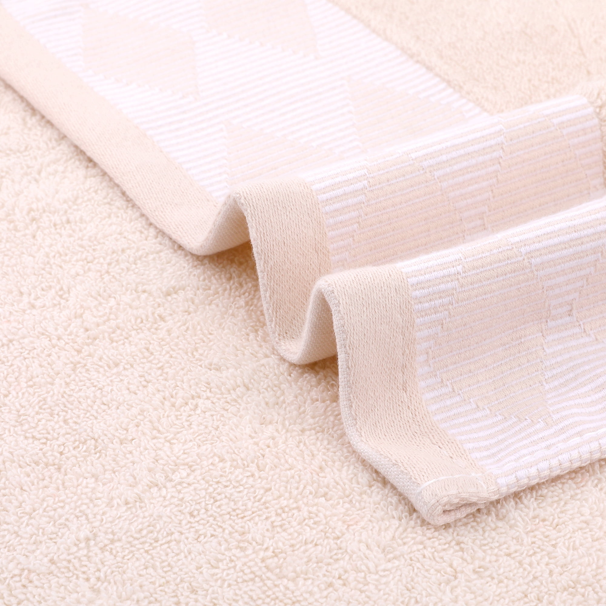 Unique Bargains Diamond Pattern Hand Towel Thick Cotton Towels Yellow 4-Piece