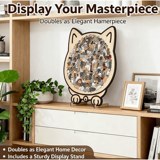 Cat Jigsaw Puzzle, 135-Piece Morandi-Colored Cat Shaped Wooden Jigsaw Puzzle, Unique Animal Shape Puzzle, Creative Wooden Puzzle Gift For Cats Lovers And Home Decor (A