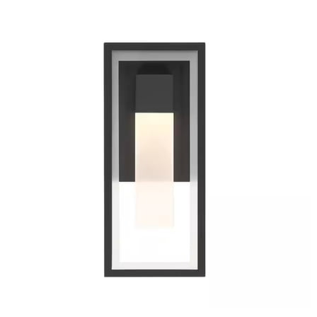 Easylite 12 in. Black Outdoor Hardwire Wall Lantern Sconce with Integrated LED