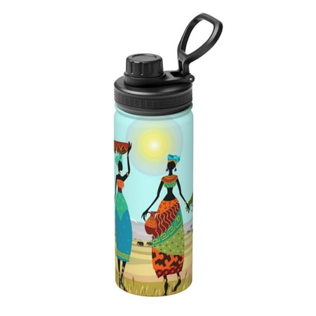 

Xecao African Women for 18oz Sports Insulated Kettle Thermos Flask For Outdoor Fitness Running And Travel Thermos Flask Insulated Water Bottles