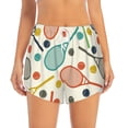 thumbnail image 2 of Balery Racket and Tennis Ball Pantalones cortos deportivos para mujer con forro y dos bolsillos, elásticos, para entrenamiento, gimnasio, yoga-XX-Large, 2 of 7