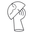 thumbnail image 1 of Escultura abstracta de contorno de rostro femenino para decoración de encimera o escritorio Pensador S, 1 of 9